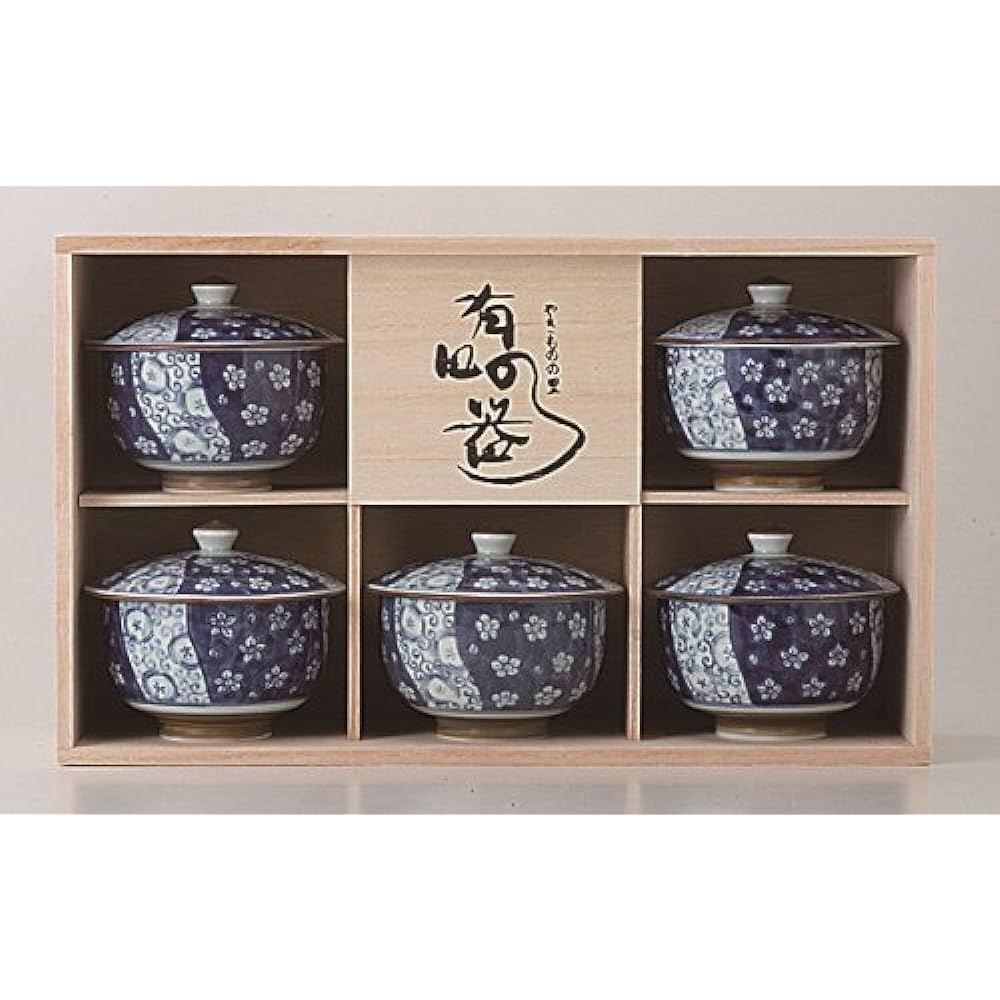 Hasami ware Sencha set with lid Sagano pattern 55959