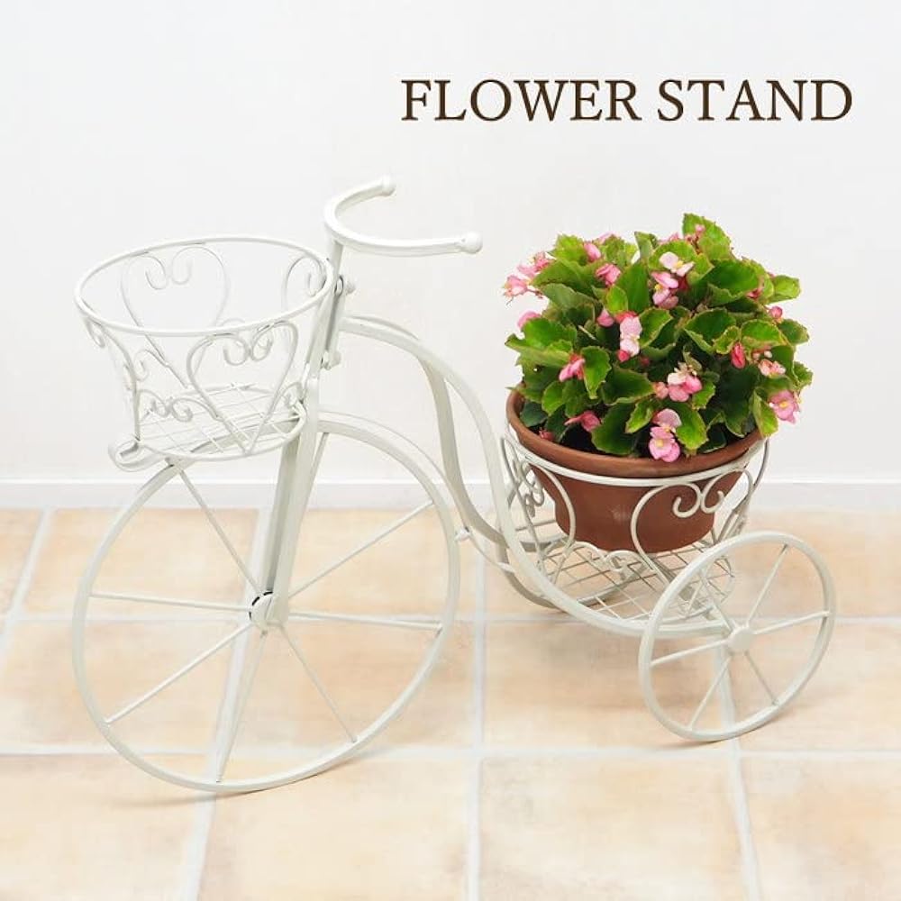 Murataya Sangyo Iron Planter Tricycle Cream 6359