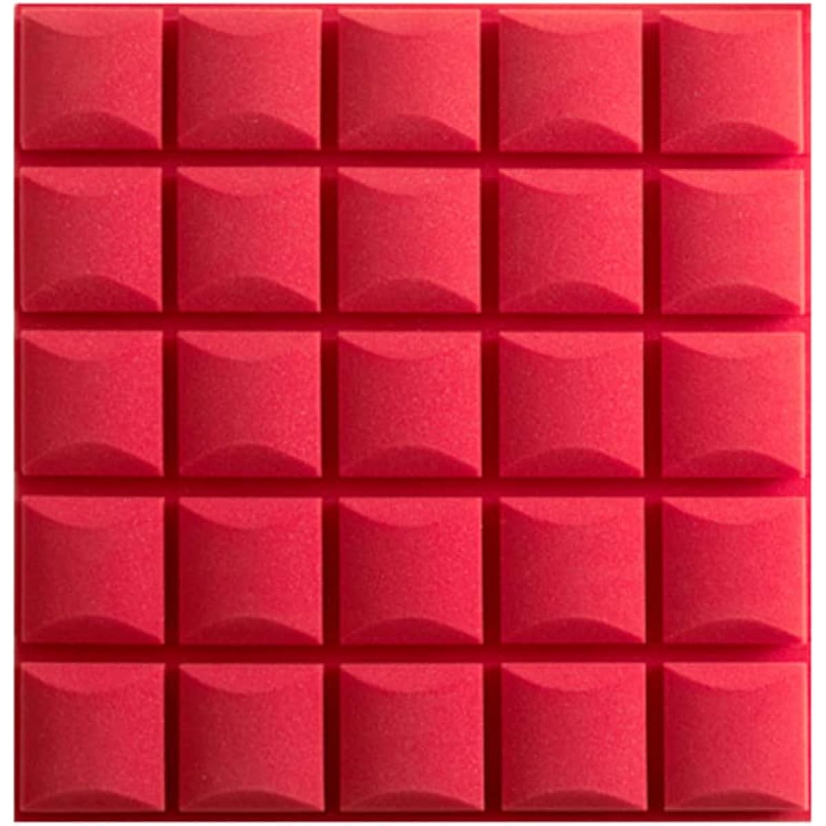 Home Studio Soundproofing Treatment Kit, Colored Square Acoustic Panels 10pcs Soft Acoustic Foam Tiles Soundproofing Foam (Yellow 50*50*5CM) (Red 50*50*5CM)