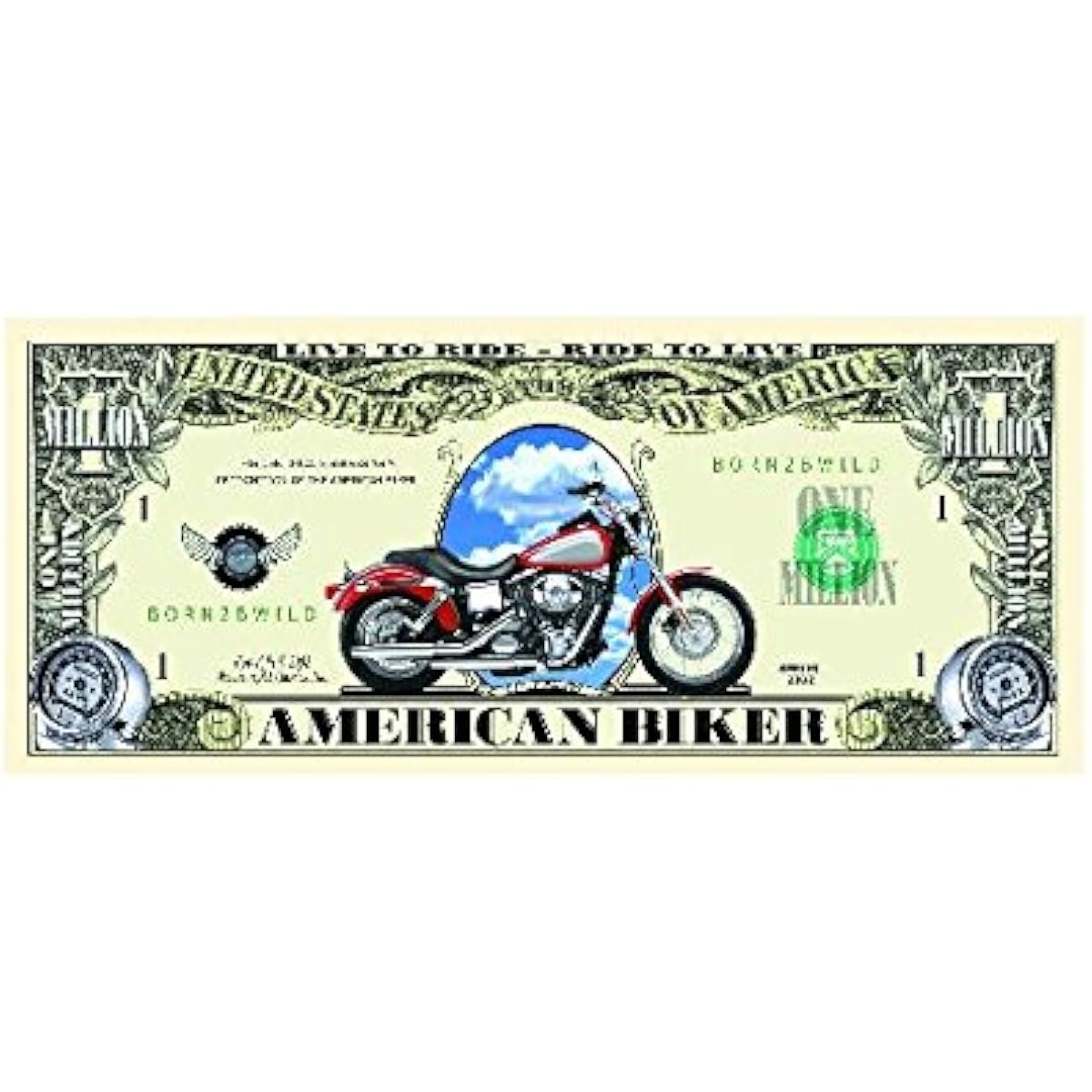 American Biker Million Dollar Bills - Pack of 10 - Fun Gift for Anyone Who Rides and Loves to Ride