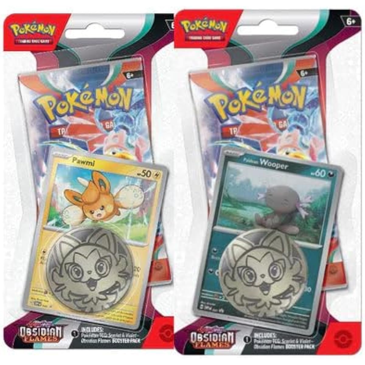 Pokemon Trading Card Game Scarlet & Violet Obsidian Fire Checkered Lane Blister Pack (Pompano and Wooper, 2 Packs)