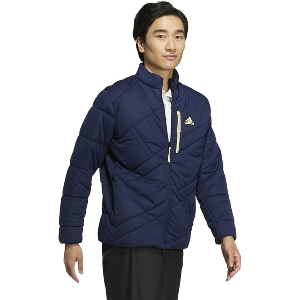 [Adidas Golf] Golf Jacket, Big Adidas Logo, Thermal, Medium Wadding, Long Sleeve, Full Zip Jacket, Men's