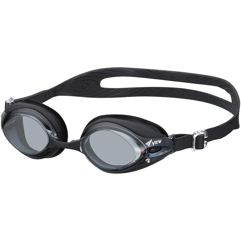 VIEW Swimming Goggles DOUBLE FIT SWIPE Equipped with ANTI-FOG BK V540SA & Swim Cap Two-way Cap Loose Type BK V154 [Set Purchase]