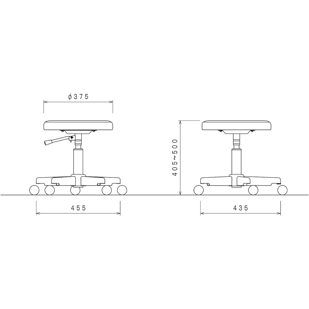 [Made in Japan] Working stool caster specifications