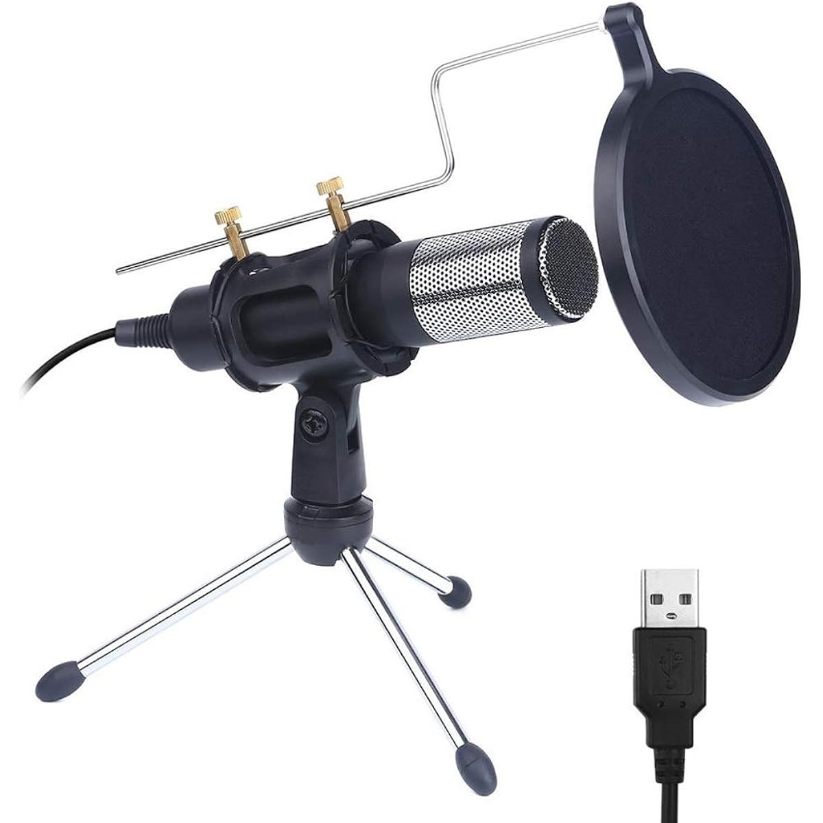 Microphone Professional Condenser Microphone for Computer with Stand for Phone PC USB Microphone