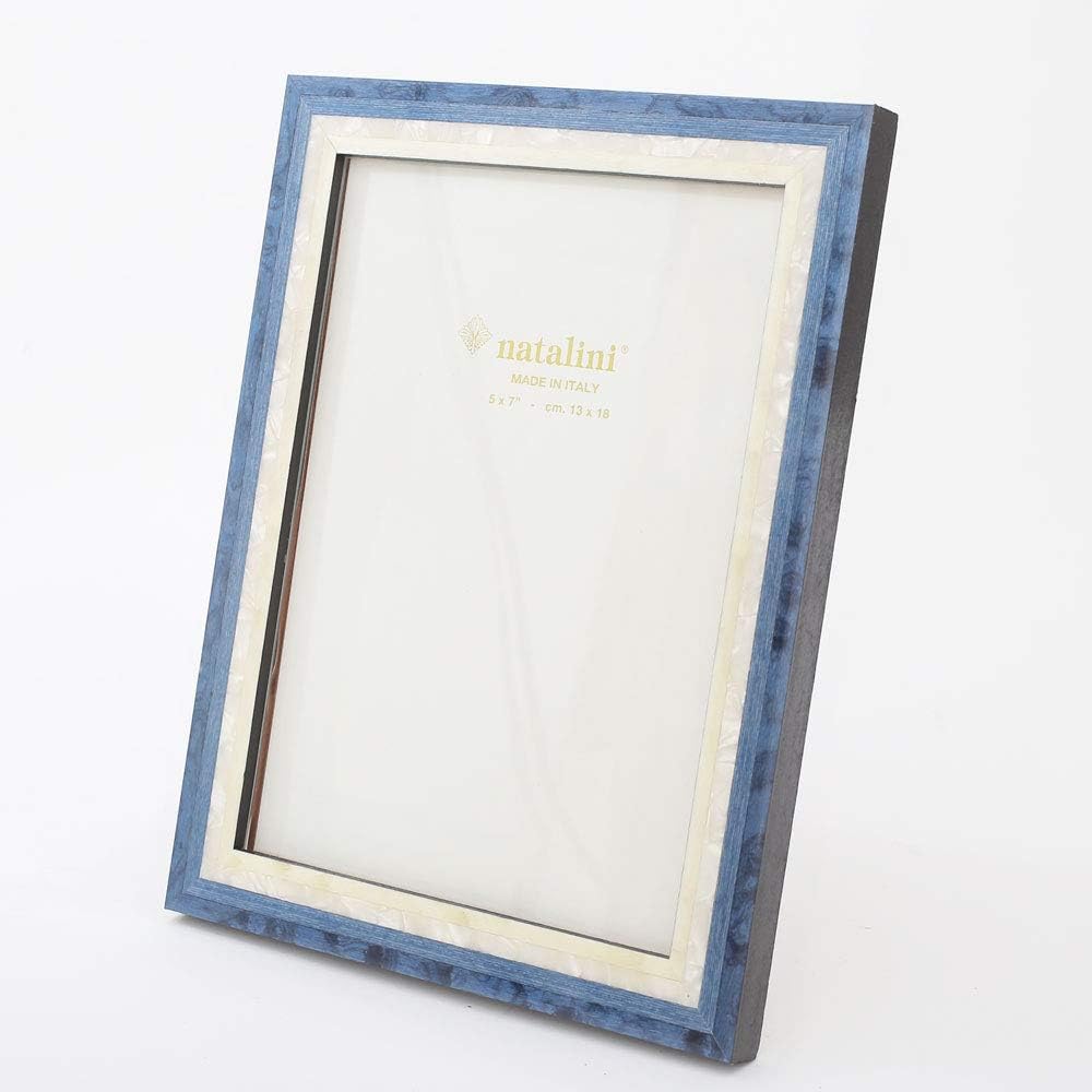 [NATALINI] Made in Italy Natalini Photo Frame Handmade Bergamo Blue Blue White Interior Wooden Photo Frame