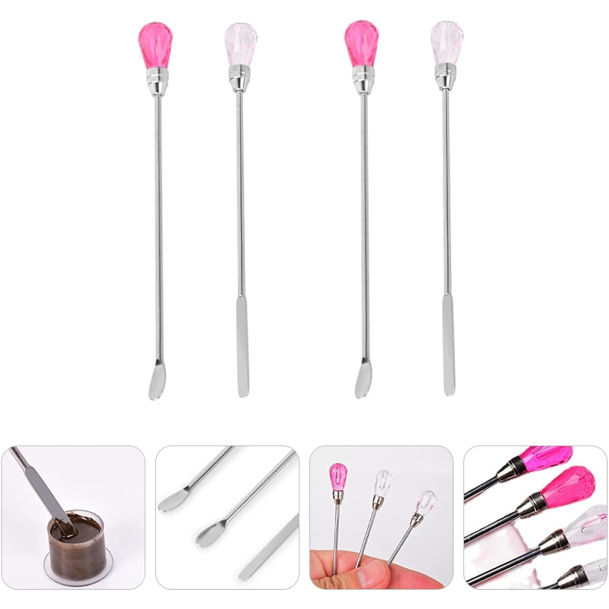 1 Set Sealing Stick Craft Spoon Epoxy Rod Invitation Convenient Envelope Casting Coffee Muddler Mold Resin Supplies Stirring Tool Stick Silicone Rod,Crystal