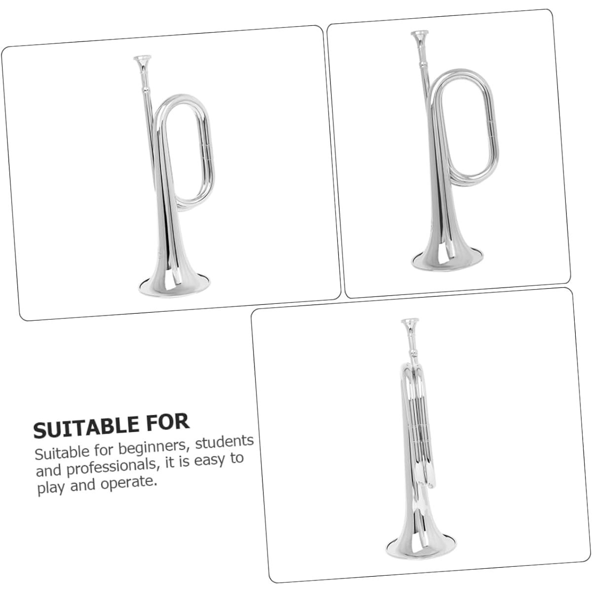 Vaguelly 2 Stride Horn Spanish Horn C Key Charge Horn Band Trumpet Trumpet Assembly Horn Beginner Trumpet Band Bugle Trumpet