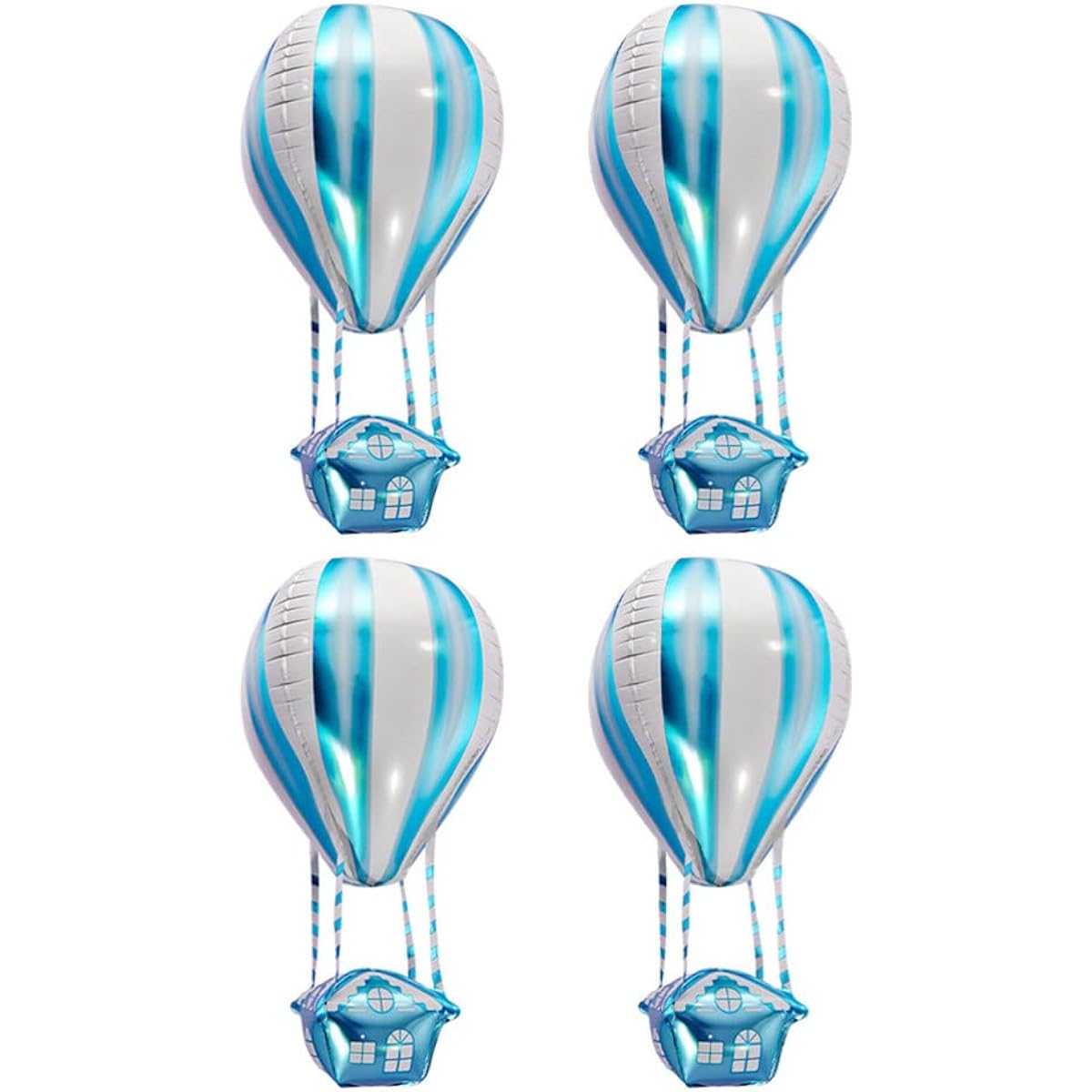 NUOBESTY Wedding Hot Air Balloon Shape 4D Aluminum Film Balloons Hot Air Balloons for Wedding Birthday Baby Shower 4pcs
