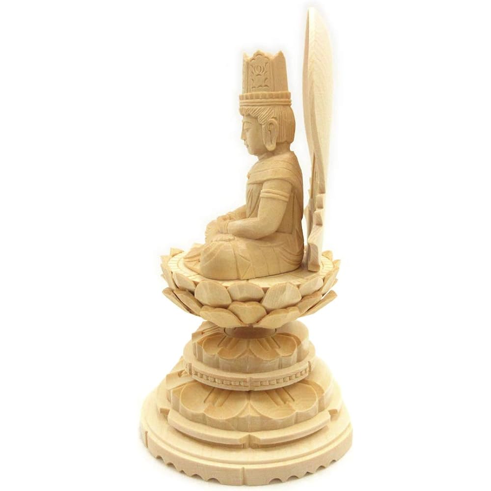 Kurita Buddha Statue Brand [Tathagata] (Womb World) Dainichi Nyorai Seated Statue 2.0 Dimensions (Total Height 18cm, Width 10cm, Depth 9cm) High Quality Wood Carving Made of Cypress Wooden Sunlight Luminous Circular Stand 5664