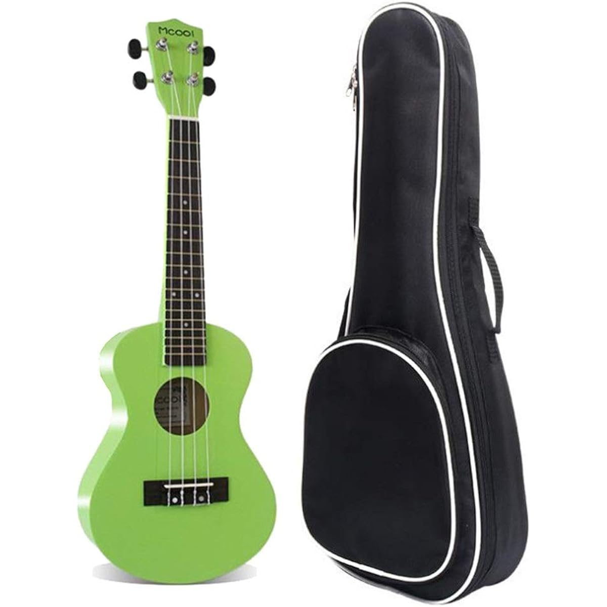 Ukulele Basswood 23 Inch Concert Ukulele Uke Hawaii Kids Guitar Gig Bag Pick and 1 Extra String for Children Students Beginners with Ukulele Bag (Color: Green, Size: 23 inches)