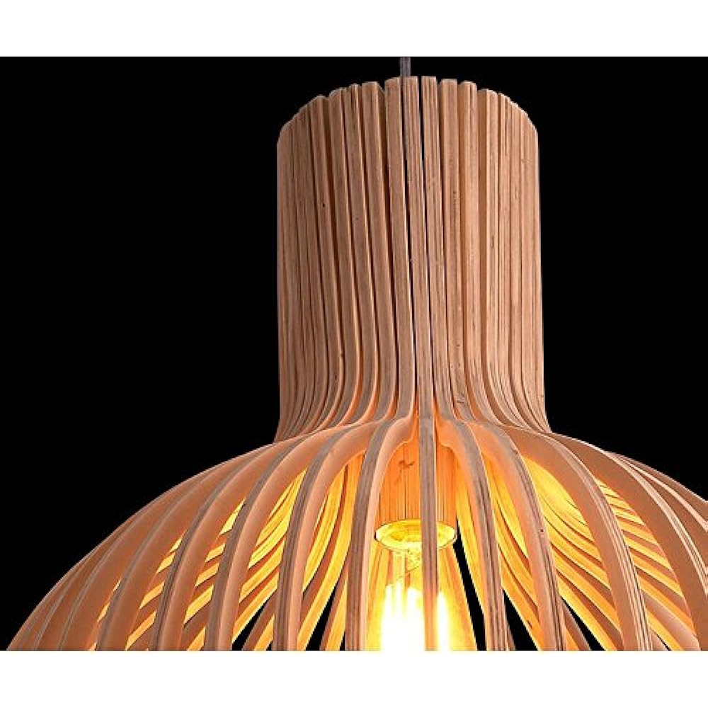 KY LEE Japanese Style Pendant Light Compatible with LED Bulbs Wooden Ceiling Light Kumiki Modern Stylish Lighting Fixture Scandinavian Style Design Lighting Pendant Lighting [For 4 Tatami to 6 Tatami] Electric Lighting (Changing Ceiling Type)