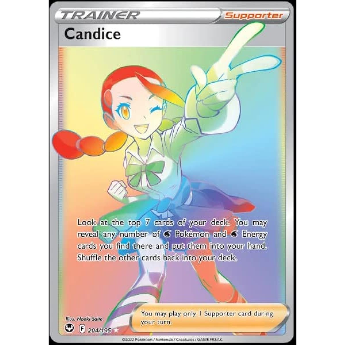 Candice 204/195 Silver Tempest Full Art Rainbow Pokemon Secret Rare