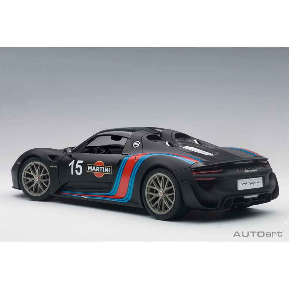 AUTOart 1/18 Porsche 918 Spyder Beissach Package Black/Martini Stripe
