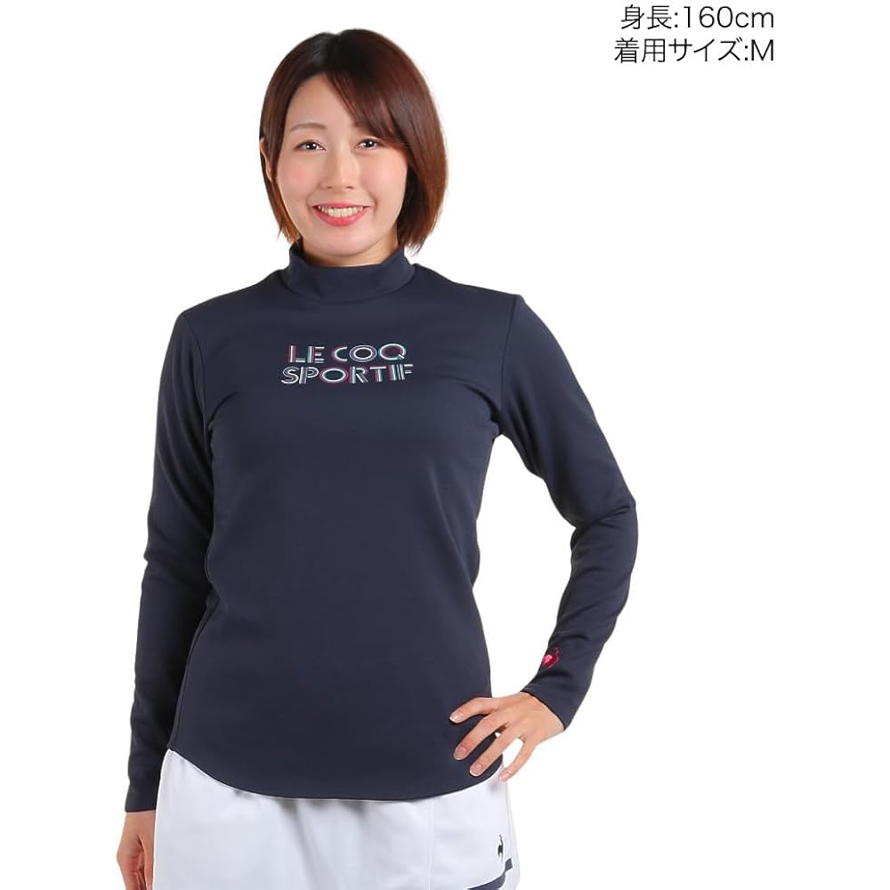 [Le Coq Sportif] Long Sleeve Mock Neck Practice Shirt Light Absorption Heat Sweat Absorption Stretch UV CUT (UPF) Practice HEATNAVI Women's QTWWJB03
