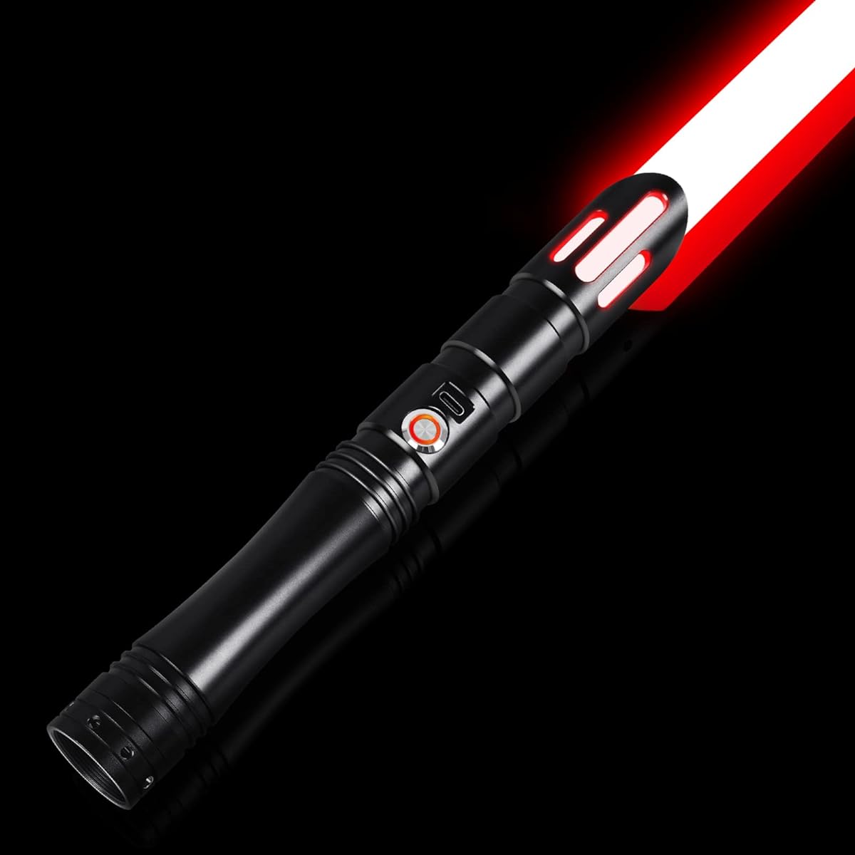 ELESKOCO Dueling Lightsaber Smooth Swing Lightsaber | Motion Control FX Saber with 12 Sound Fonts, RGB 16 Color Change, Metal Hilt, Heavy Duty USB-C Charging, Black for Adults, Boys, Teens