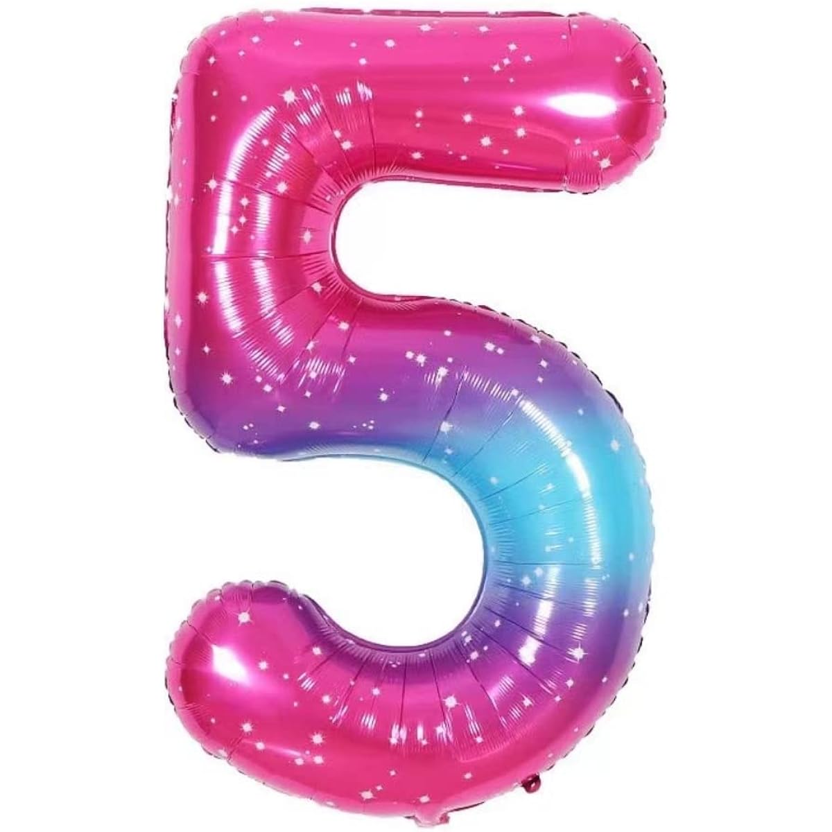 40" Dazzle Starry Sky Number 5 Balloon with Crown for 5th Birthday Decorations (5)