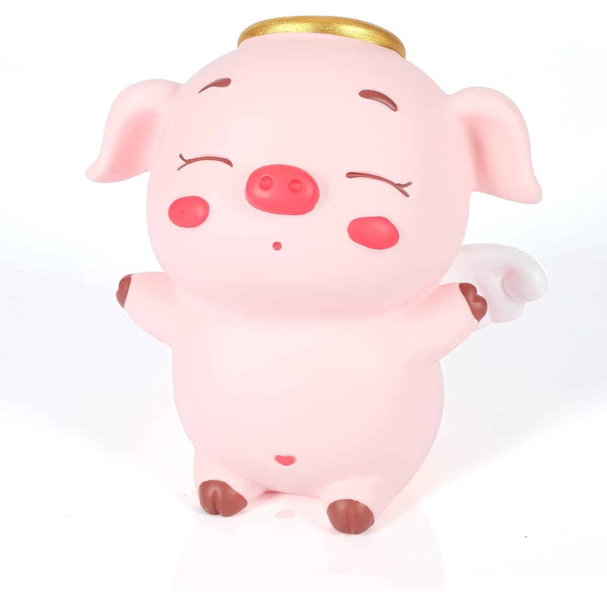 H&W Angel Piggy Bank Shatterproof Happy and Freedom Pig Piggy Bank Creative Piggy Bank Can Hold 1000 Coins Best Bitrthday Gift (WK7-D29)