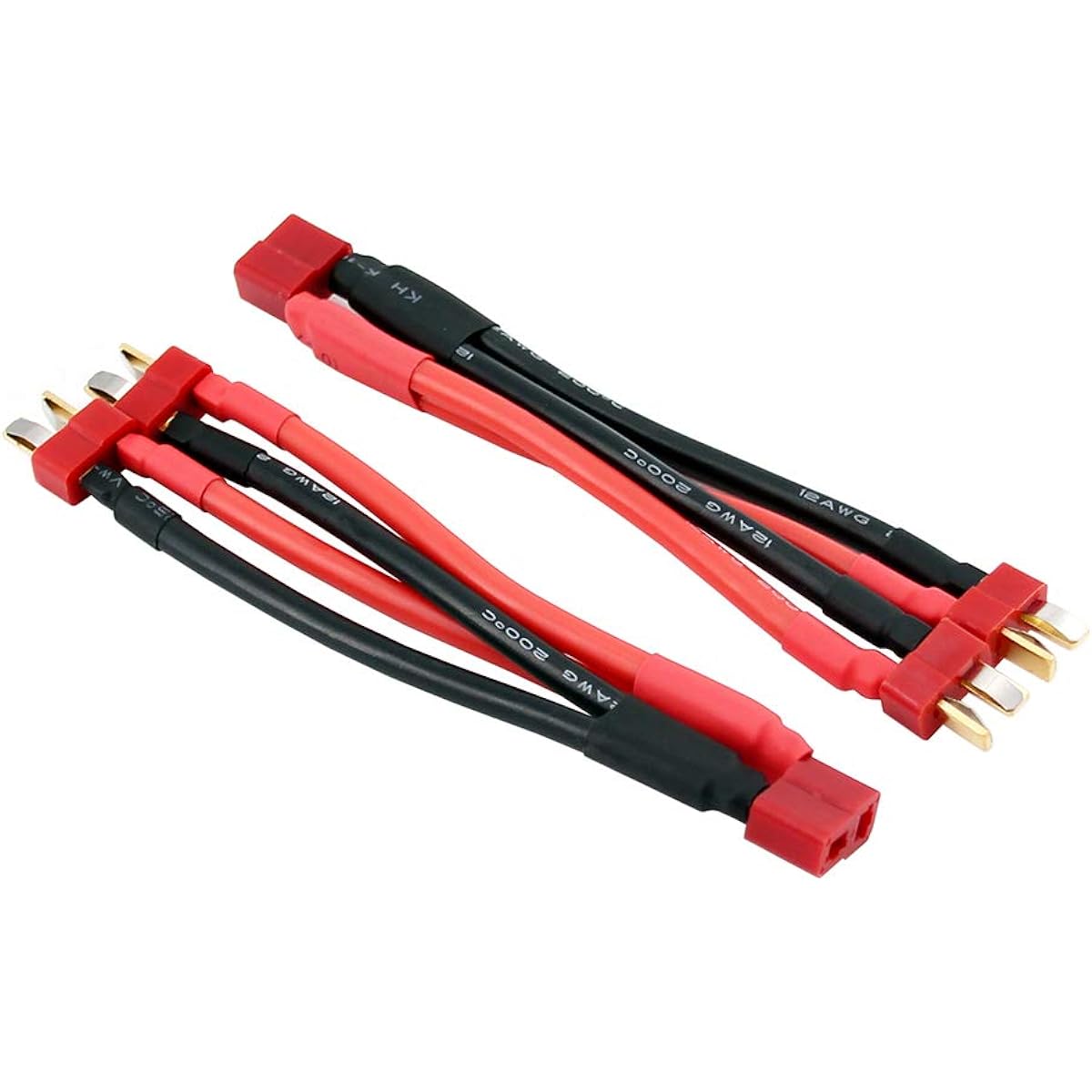 BDHI Deans Style T Plug Parallel Y Harness 2 Male 1 Female LiPo RC Battery ESC (B100-2)