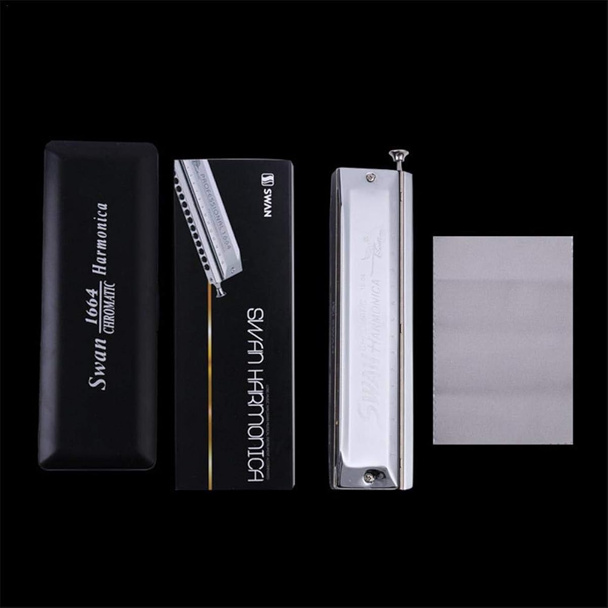 Harmonica, 16 holes, 64 tones, chromatic harmonica, wind instrument, for practice, harmonica, beginner's guide, suitable for children/beginners/professionals, gift