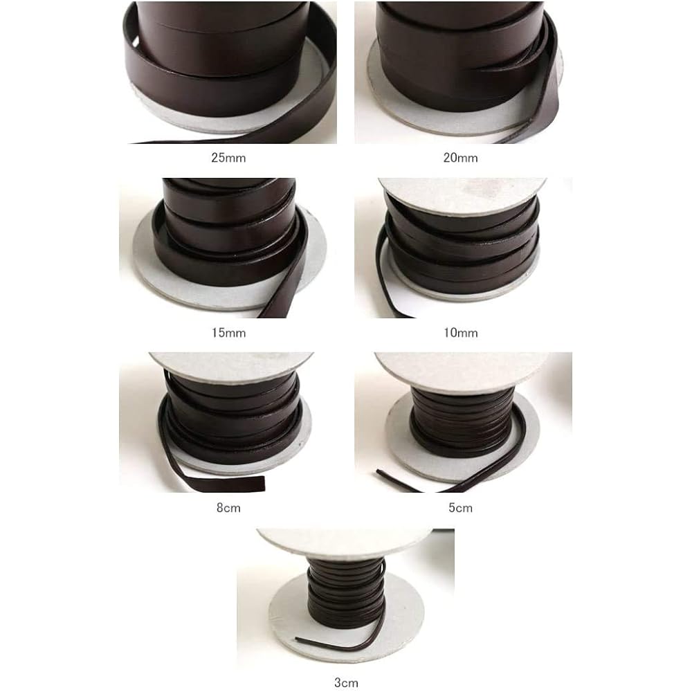 Nippon Chuko Genuine Leather Nume Leather Tape 20mm Width x 5m Cutting Col.7 Black MTLS1020-7-5M Craft Leather Craft Leather Tape
