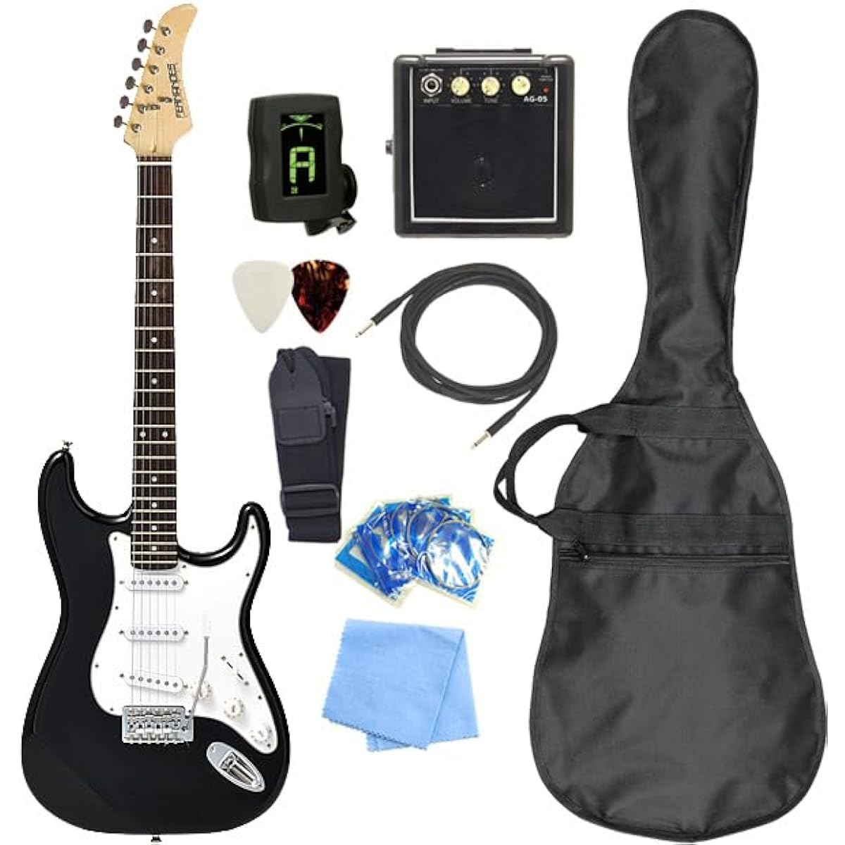 FERNANDES Electric Guitar LE-1Z 3S BLK Beginner's 9-piece Basic Set [98765]