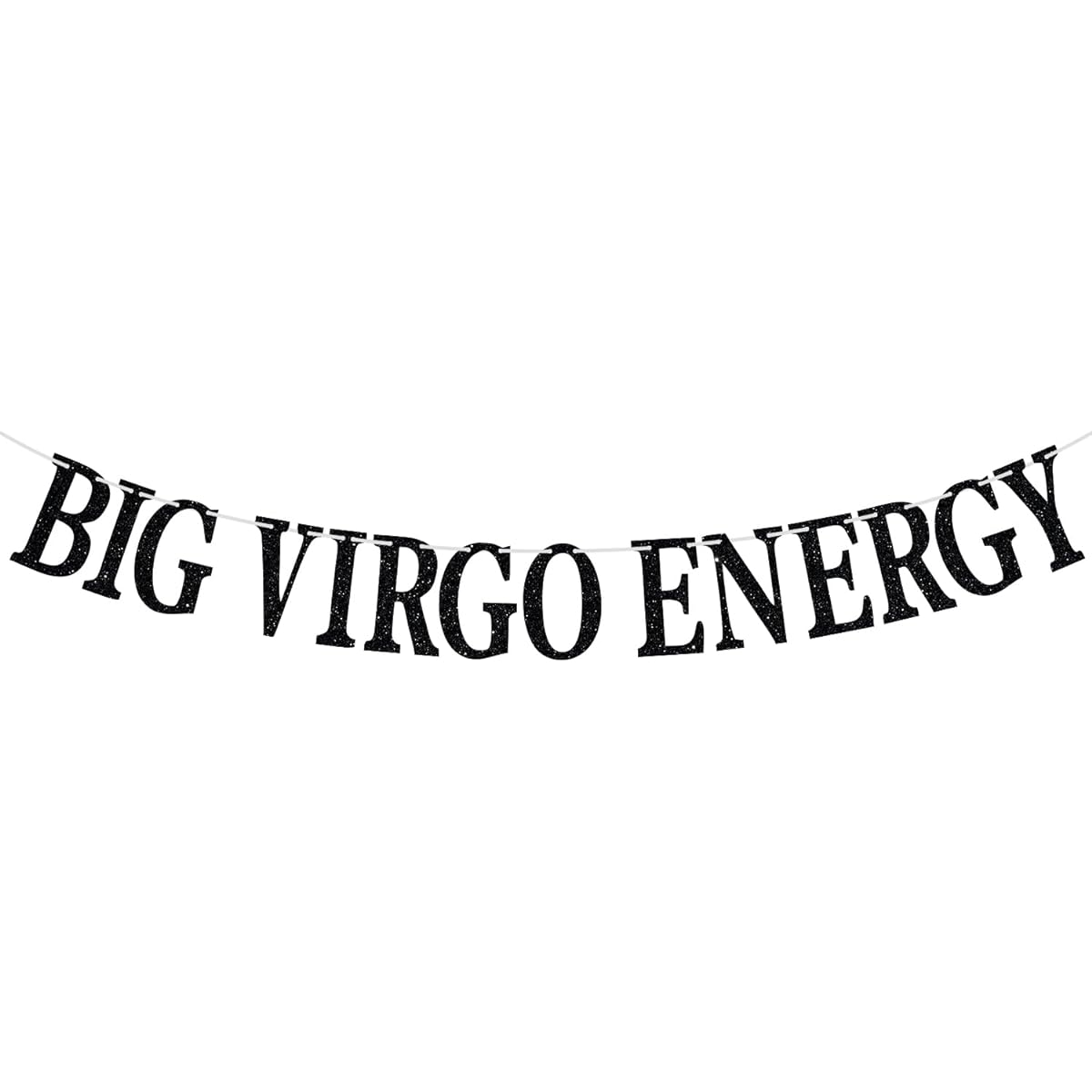 Big Virgo Energy Banner Virgo August/September Birthday Party Decoration 12 Zodiac Theme Birthday Party Decorations Supplies Black Glitter