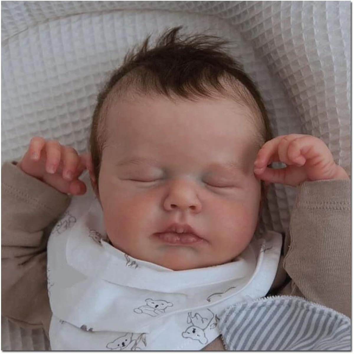RXDOLL Real Life Reborn Baby Doll Boy 20 Inch Soft Skin Real Newborn Baby Doll Silicone Vinyl Full Body Lifelike Baby Doll Sleeping Toddler Boy Baby Doll Toy for Ages 3+