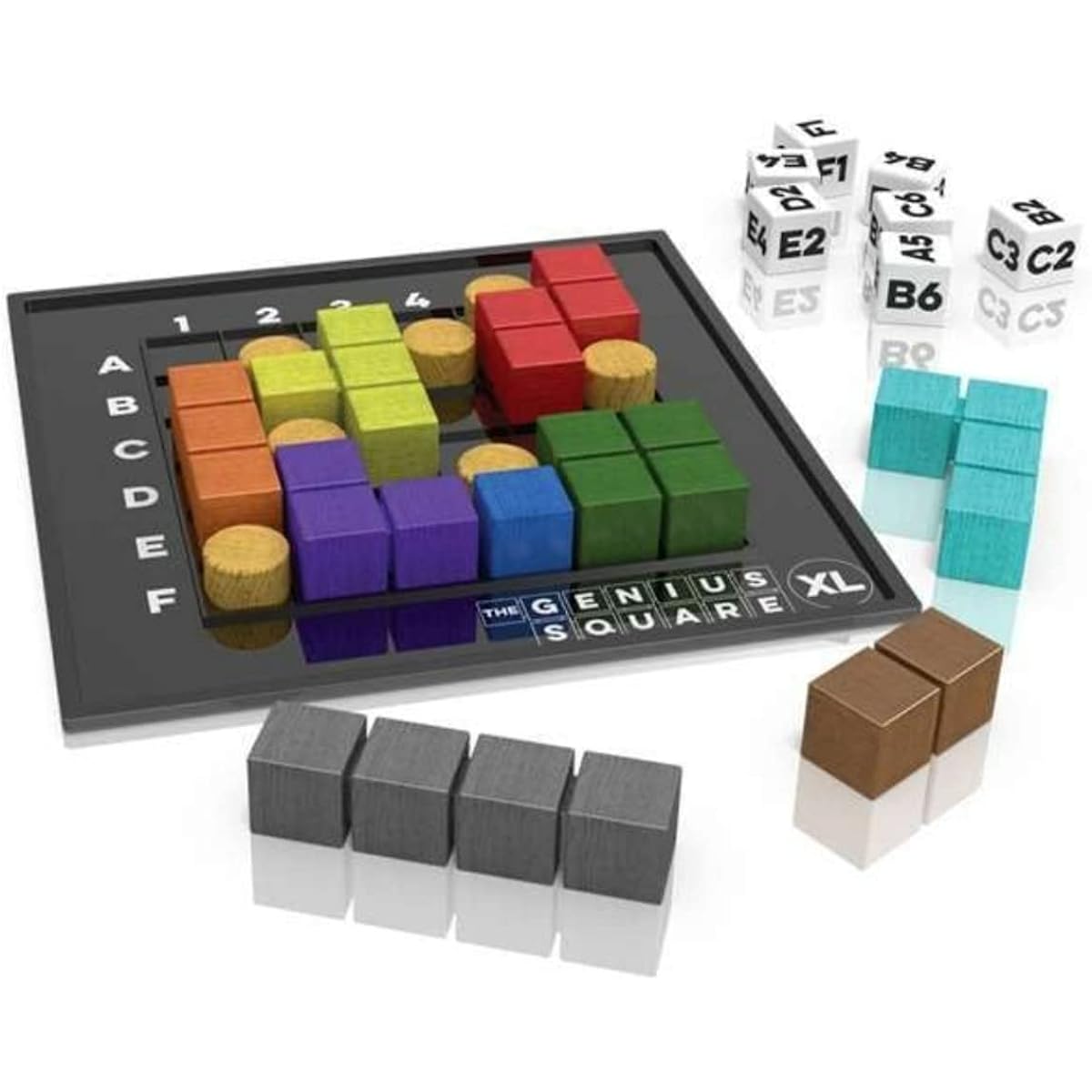 The Happy Puzzle Company The Genius Square XL Game - Over 62,000 Puzzle Challenges for a Family Board Game Night - Logic STEM Educational Learning Resources - Adults & Kids Smart Games Ages 6+