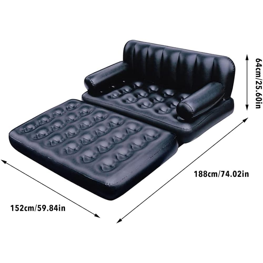 Disratw Air Sofa Air Bed 188x152x64cm Durable Comfortable Waterproof Air Mattress Lounger and Bed Multifunctional Inflatable Sofa and Bed