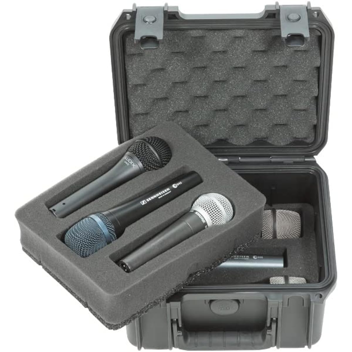 Buggy Injection Molded Case with Foam (6) Microphone with Storage Compartment
