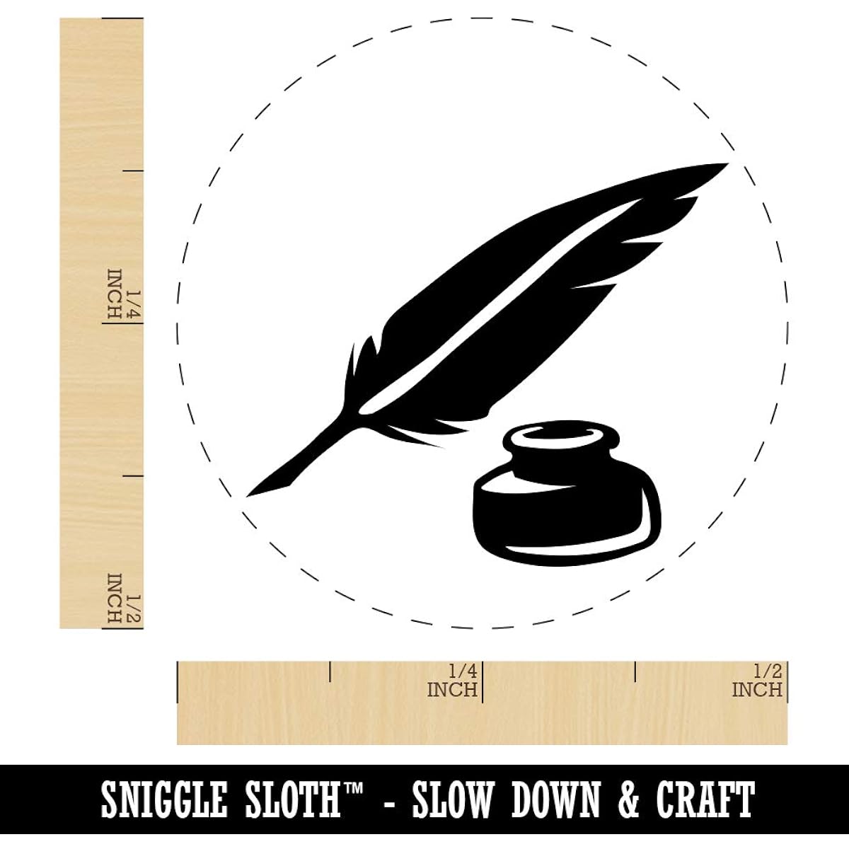Quill and Ink Rubber Stamps Stamps for Craft Planners 1/2 inch Mini