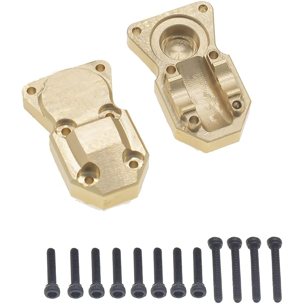 2pcs Brass Difference Cover Front & Rear Bridge Axle Cover for 1/24 Axial SCX24 AXI90081 AXI00001 AXI00002 AXI0004 RC Crawler Car