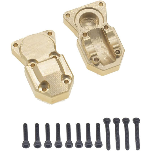 2pcs Brass Difference Cover Front & Rear Bridge Axle Cover for 1/24 Axial SCX24 AXI90081 AXI00001 AXI00002 AXI0004 RC Crawler Car