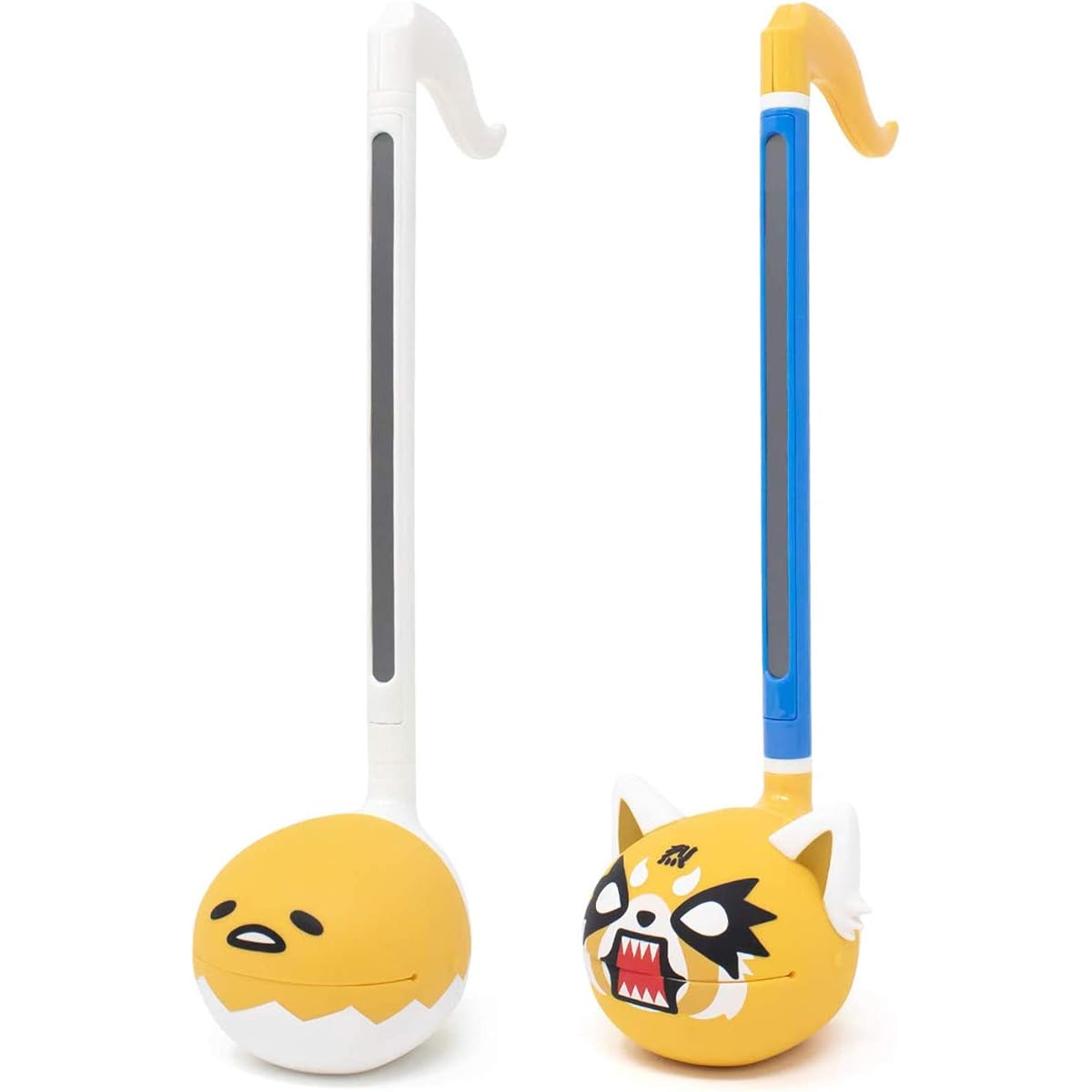 Otamatone Sanrio Special Edition (2-piece set - Aggretsu Collage + Gudetama) - Fun electronic musical instrument by Maiwa Denki [Officially licensed] [Song sheet and English explanation included]