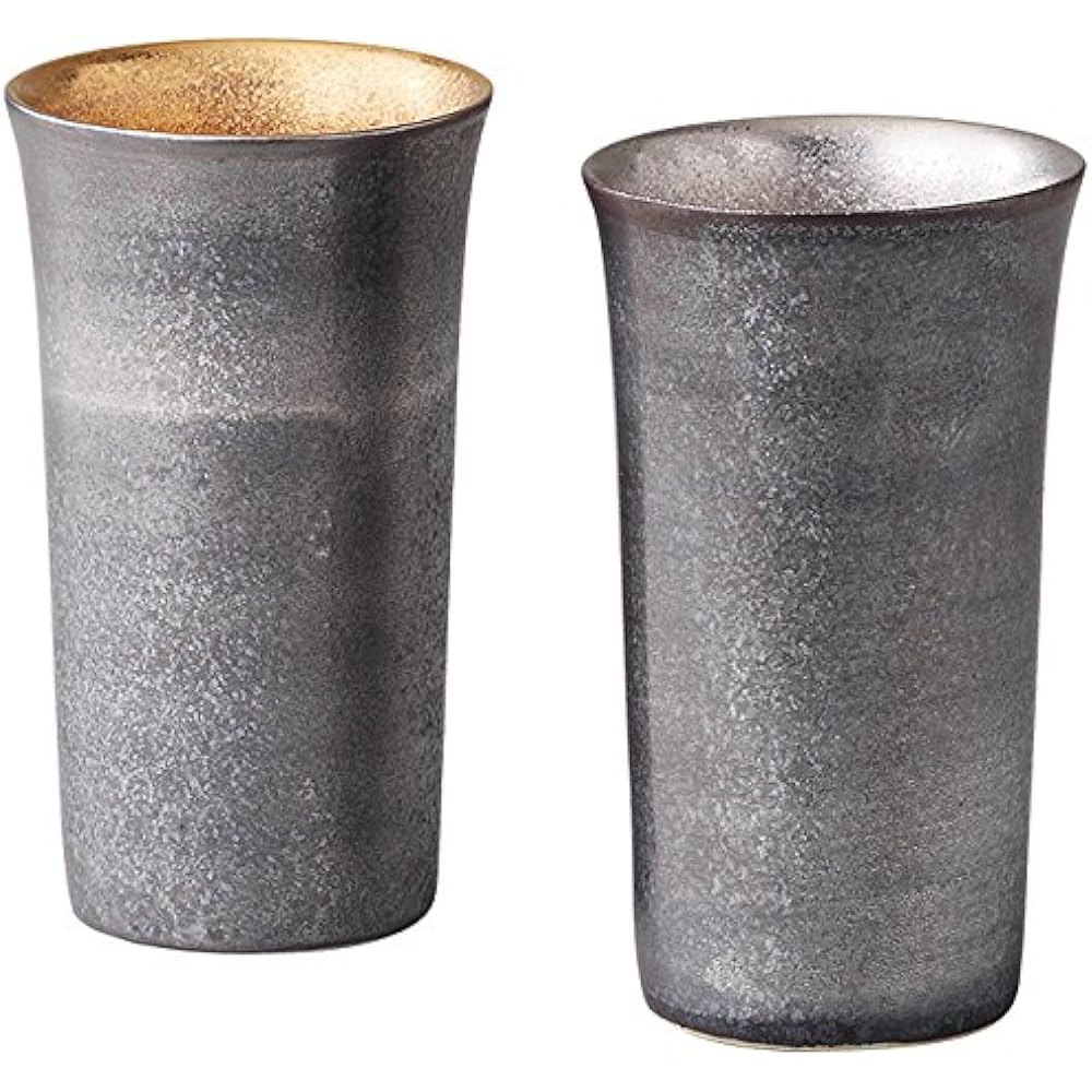 Ranchant Pair Mt. Fuji Shape Cup Multi Φ8x12.5cm Platinum Painted Arita Ware Made in Japan