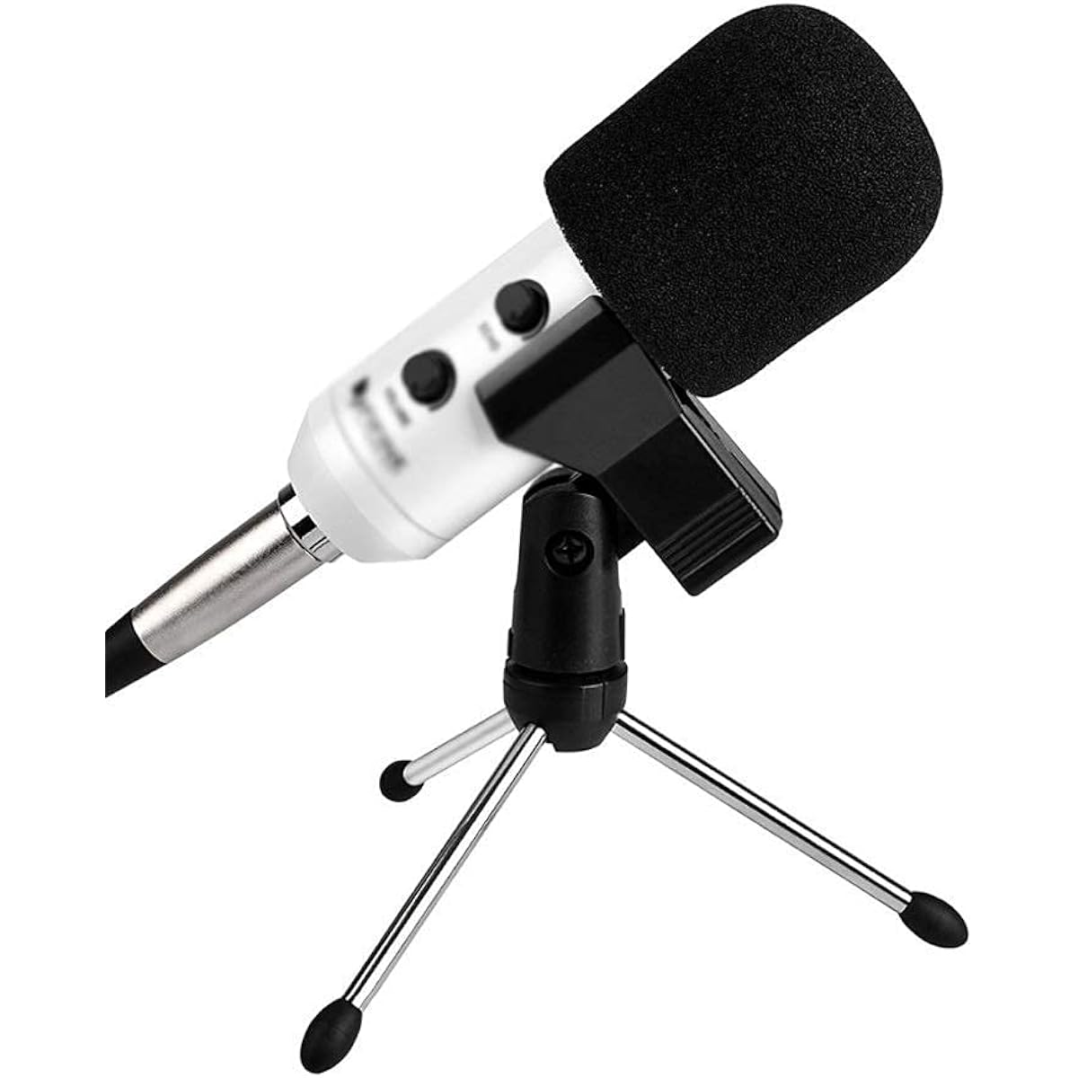 Condenser Microphone USB Socket Suit for Online Teaching Meeting Chat with Tripod Stand Microphone Clip