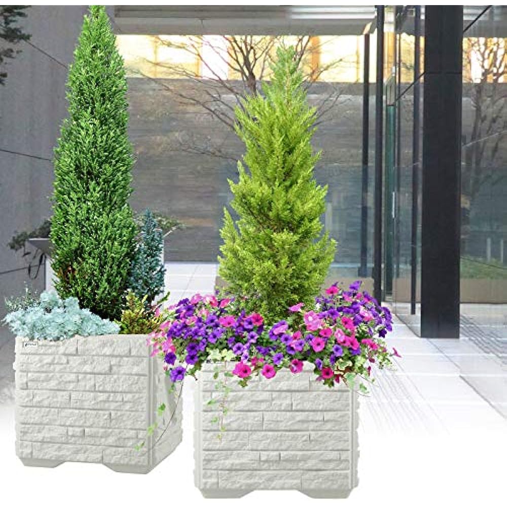 Richel Town Planter WS Square 45 Type Masonry Sand Gray