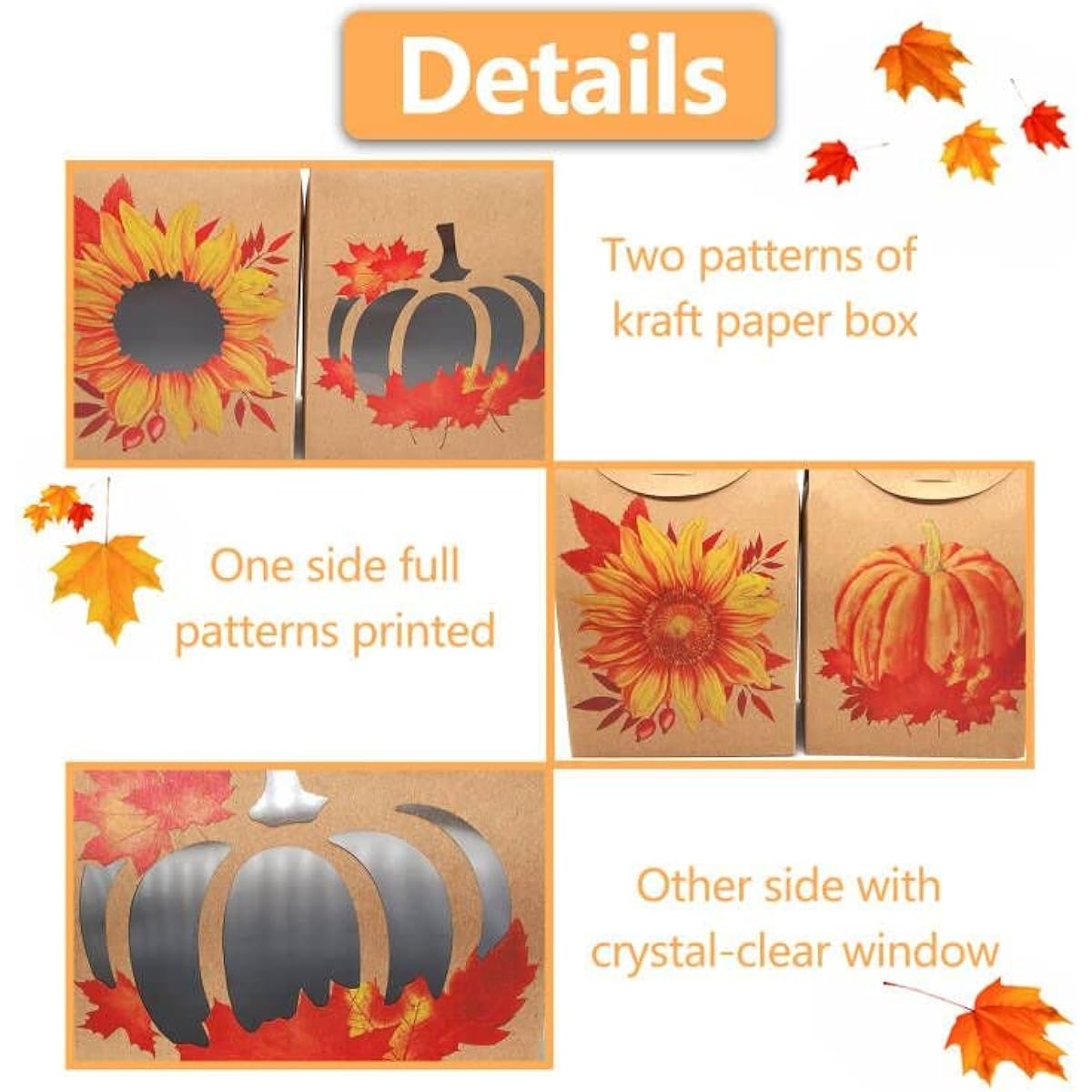 Thanksgiving Favor Boxes Gift Goodie Bags Cookie Treats Berkey Fall Harvest Party Boxes Fall Party Supplies Table Decorations 24pcs