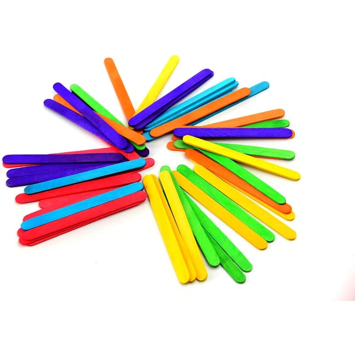 LOVMUTD Jumbo Color Craft Popsicle Sticks, Wooden Craft Sticks for DIY Crafts Creative Design, Perfect for Kids Art Group Activity Projects, 500 Pieces, 4.5 Inch
