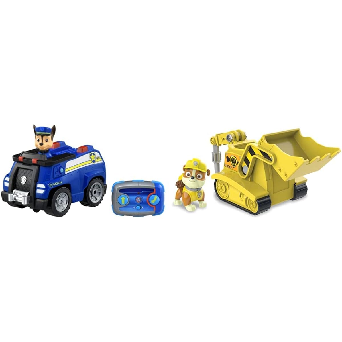 [Toys for boys, ages 3 and up] Paw Patrol Paw Cleaning! RC Vehicle Chase Police Car + Paw Patrol Basic Vehicle (with figure) Rubble Power Bulldozer