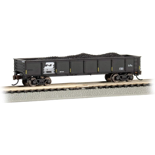 Bachmann Trains - 40' Gondola Car - Burlington Northern (Black) with Removable Coal Load - N Scale