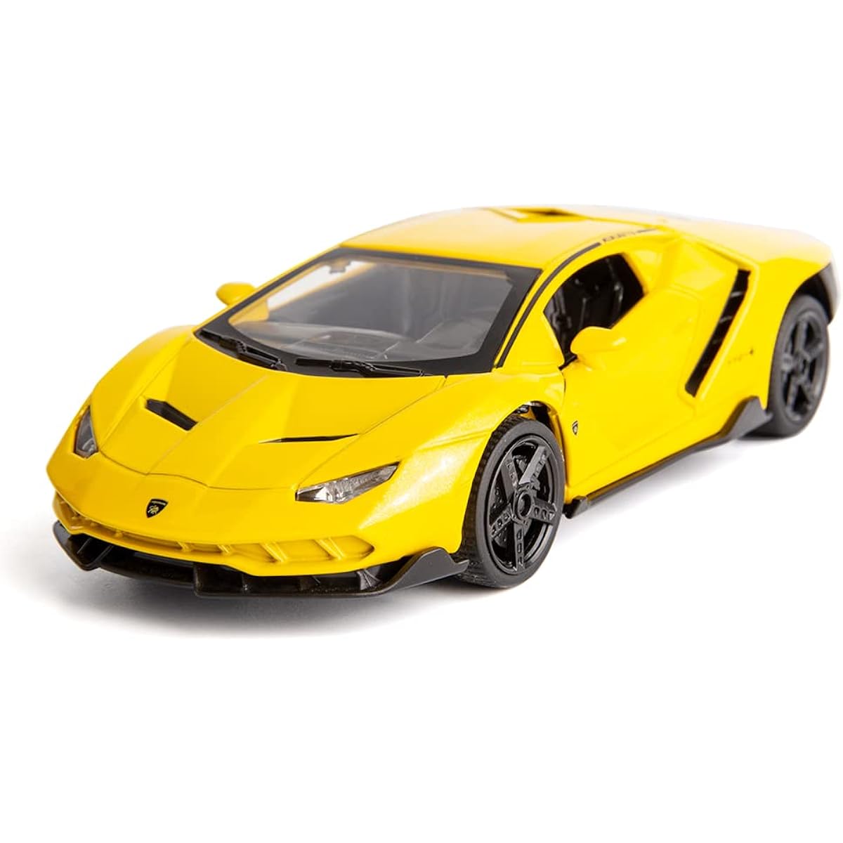 WAKAKAC Model Car 1/32 Lamborghini Pull Back Toy Car Alloy Toy Vehicle with Light and Sound Music Car for Kids Boys Girls Birthday Gift (Yellow)