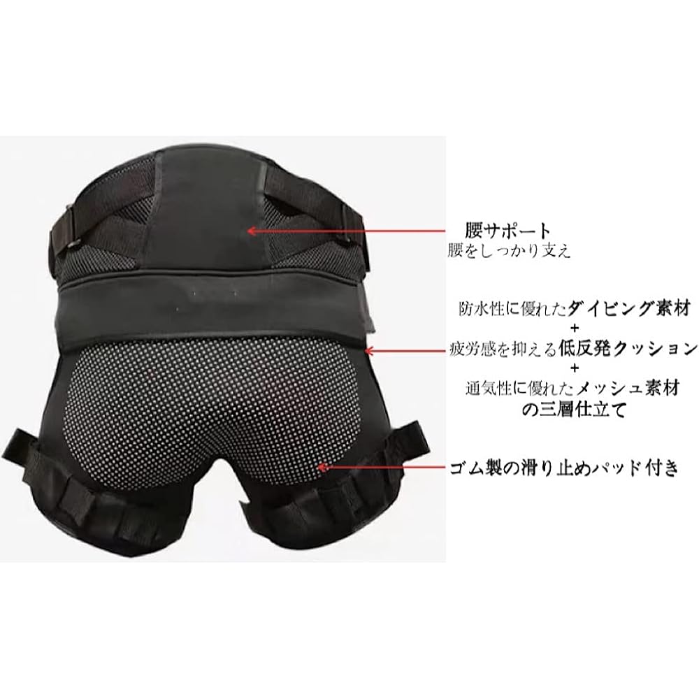 ENCOUNTER Hip Protector, Butt Pad, Hip Guard, For Fishing, For Work, Hip Pad, Butt Pad, Hip Guard, Butt Guard, Fishing, Waterproof, Stain Resistant, Easy to Put On and Take Off, Lightweight, Unisex, One Size Fits Most, Black