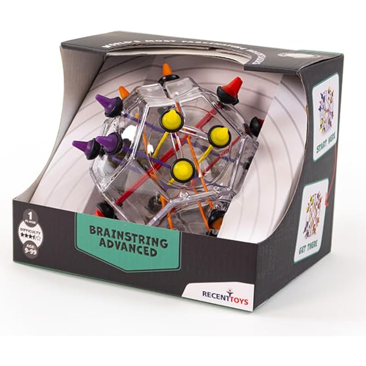 Brainstring Advanced – The Original Next Generation Brainstring from Recent Toys – A Travel Friendly Portable Brain Teaser Puzzle Game for Ages 14+
