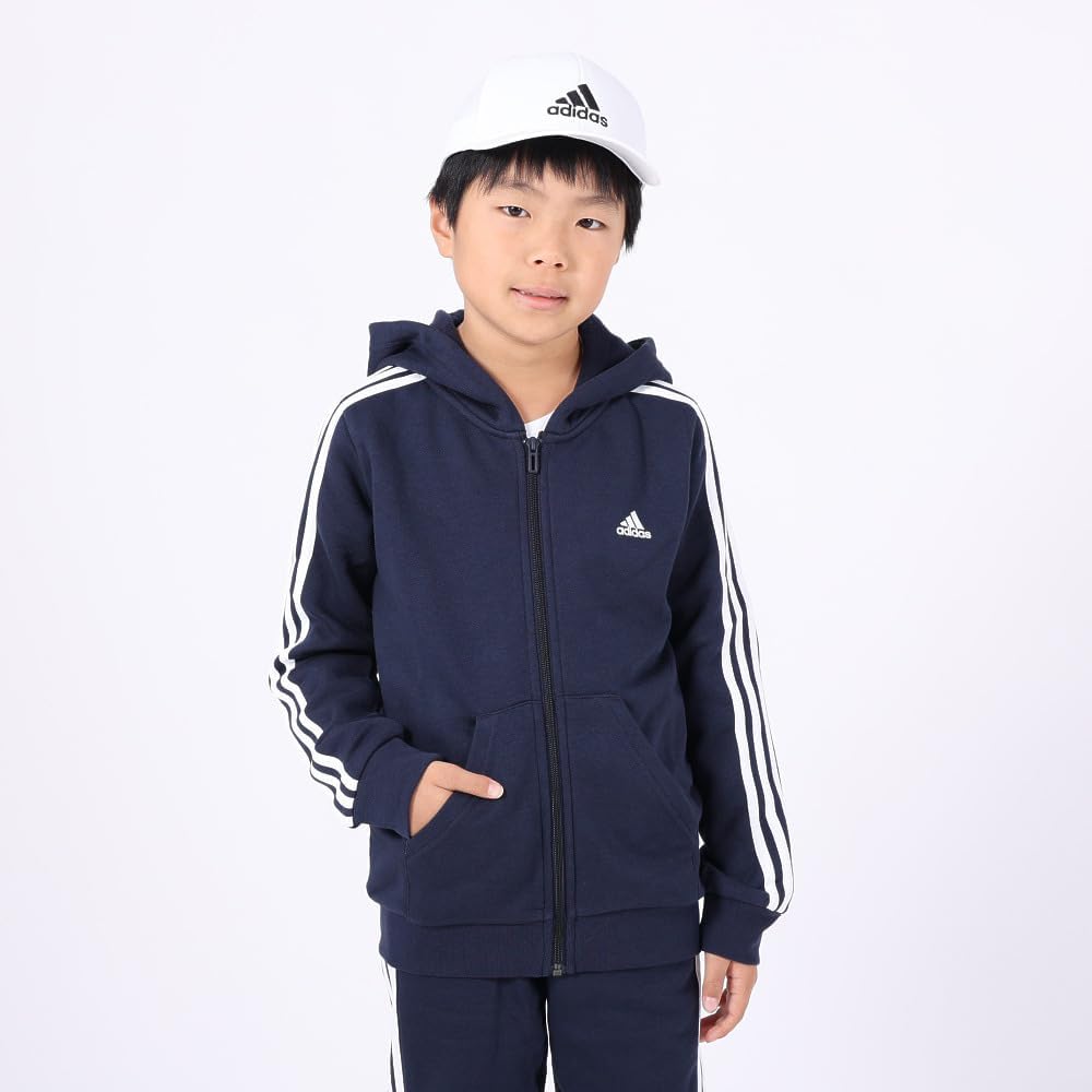 [Adidas] Sweatshirt Hoodie Kids Essentials 3 Stripes Fleece Full Zip Hoodie ECO43