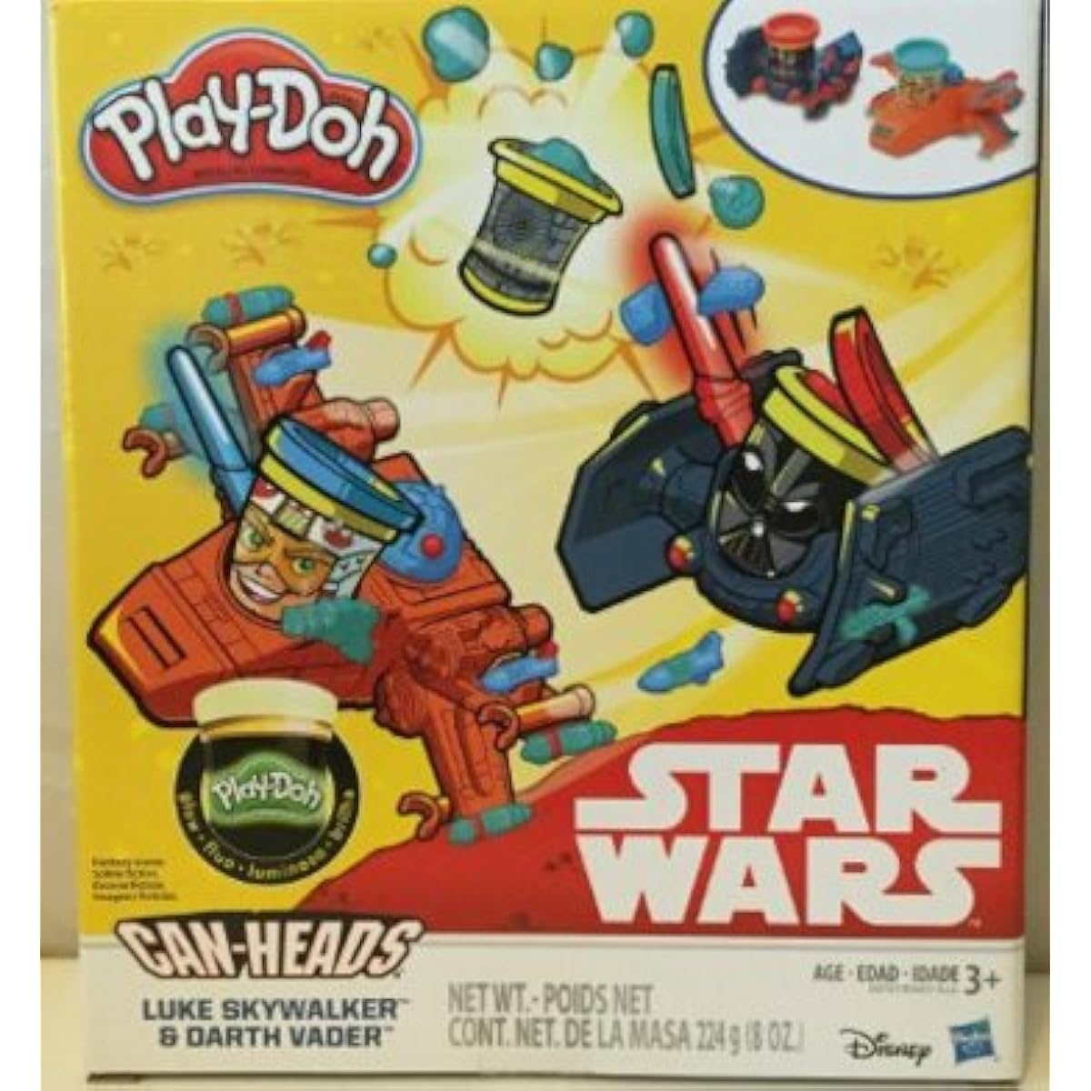 Play-Doh Star Wars Luke Skywalker vs. Darth Vader & Play-Doh Glow-in-the-Dark Can Head