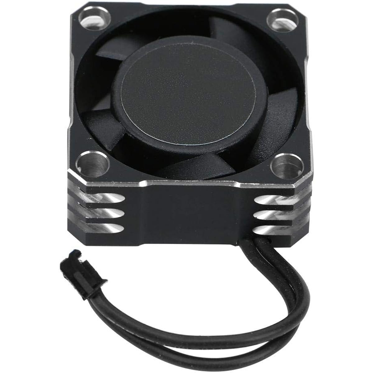 VGEBY RC Cooling Fan Aluminum 32000RPM 25x25mm Remote Control Vehicle Heat Dissipation Fan RC Electronic Speed Controller Powerful Metal Fan for 1/10 1/8 1/12 Scale RC Car (Black Silver)