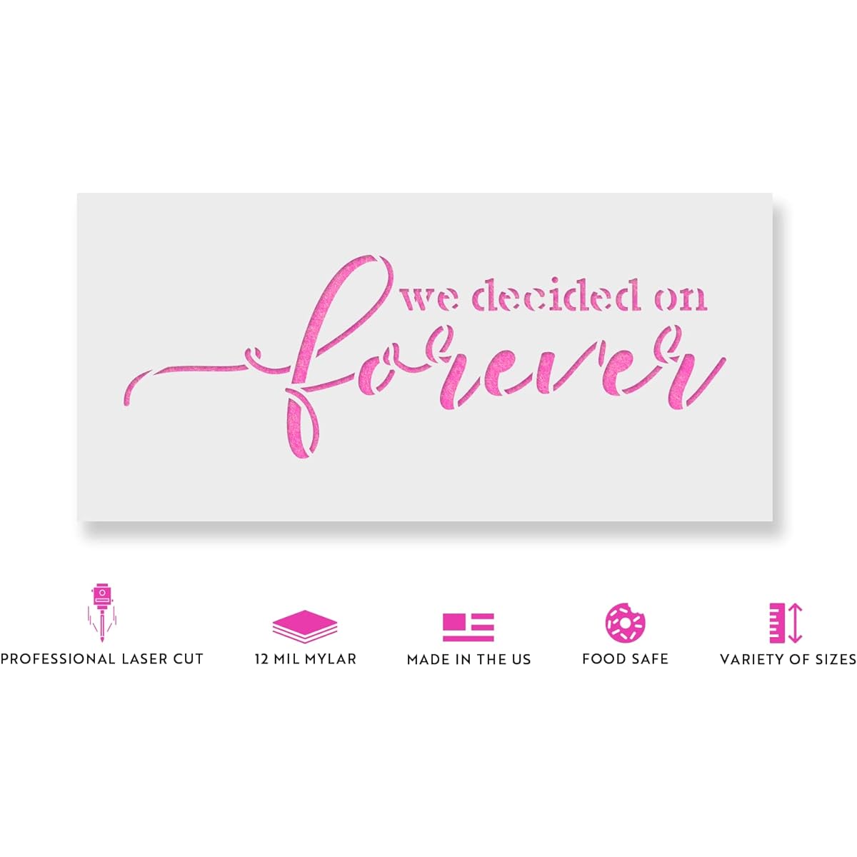 We Decided On Forever Wedding Stencils – Reusable Painting Stencils – DIY We Decided On Forever Wedding Home Decor