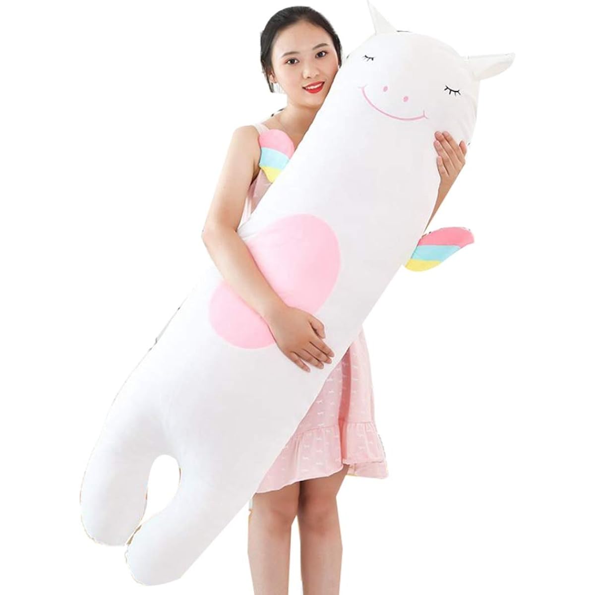 M. ASSOLATO Large 140cm 006 Body Pillow Stuffed Animal Cute Design Body Pillow Fluffy Soft Sleeping Pillow Toy Soft Multifunctional Side Sleeping Washable Relaxing Gift for Friends Interior Toy Animal 110cm